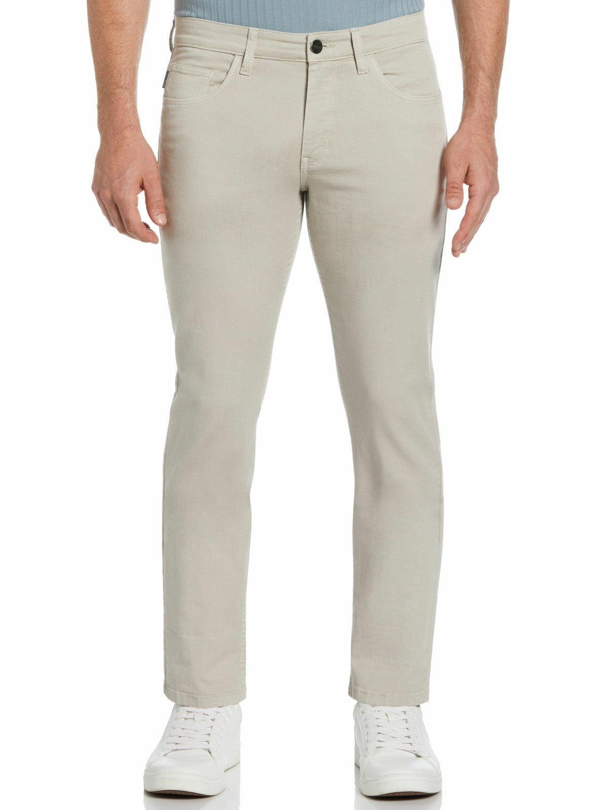 Perry Ellis Slim Fit Dyed Solid Twill Five Pocket Pant