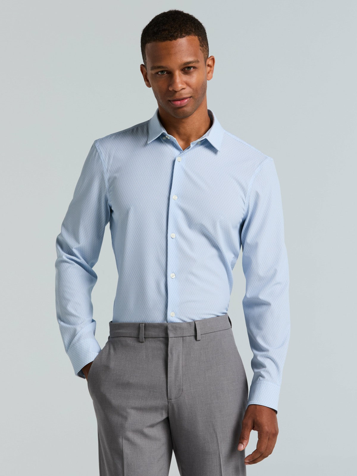 Perry Ellis Slim Fit Total Stretch Diamond Geo Print Shirt