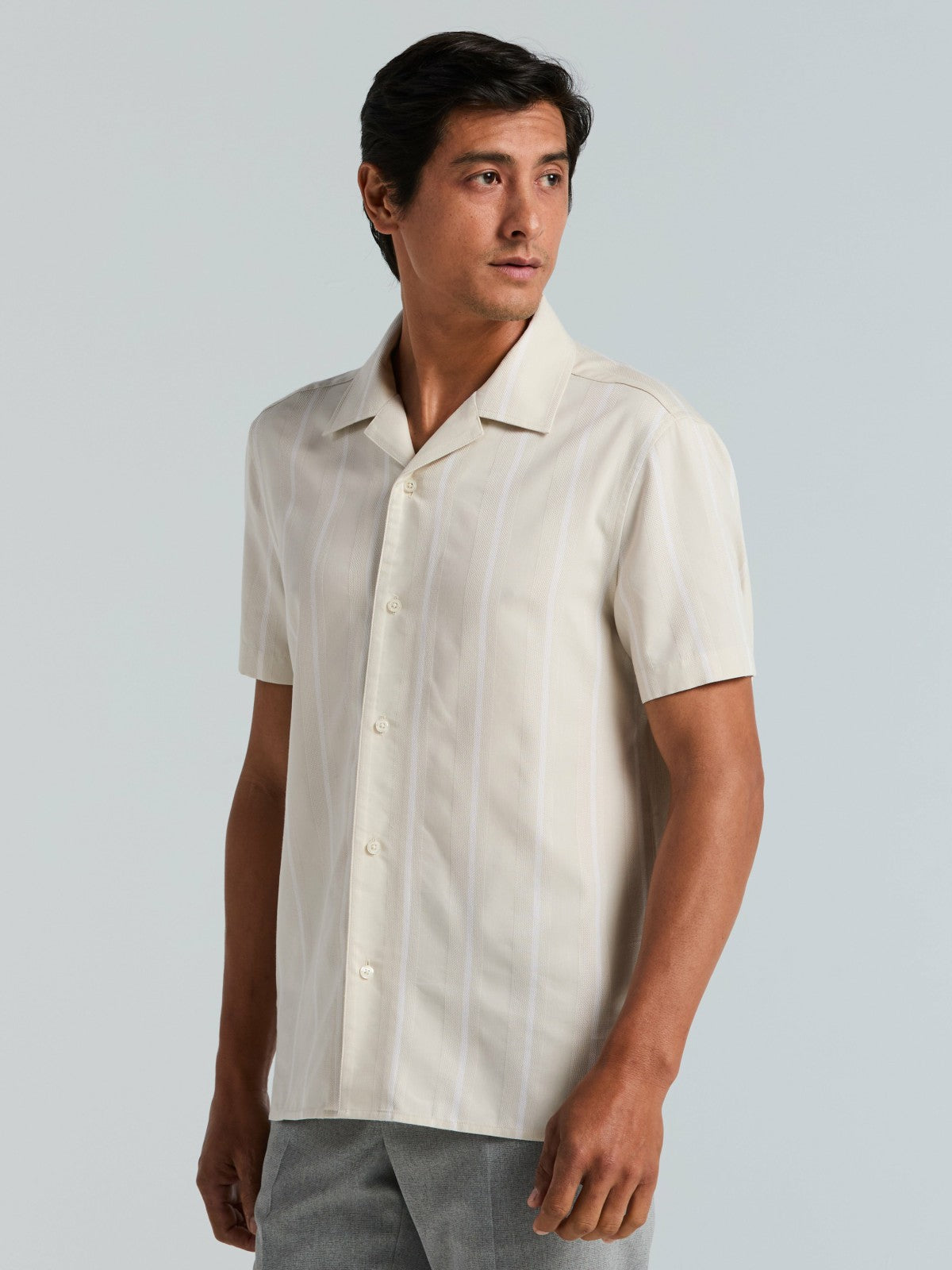 Perry Ellis EcoVero™ Striped Camp Collar Shirt