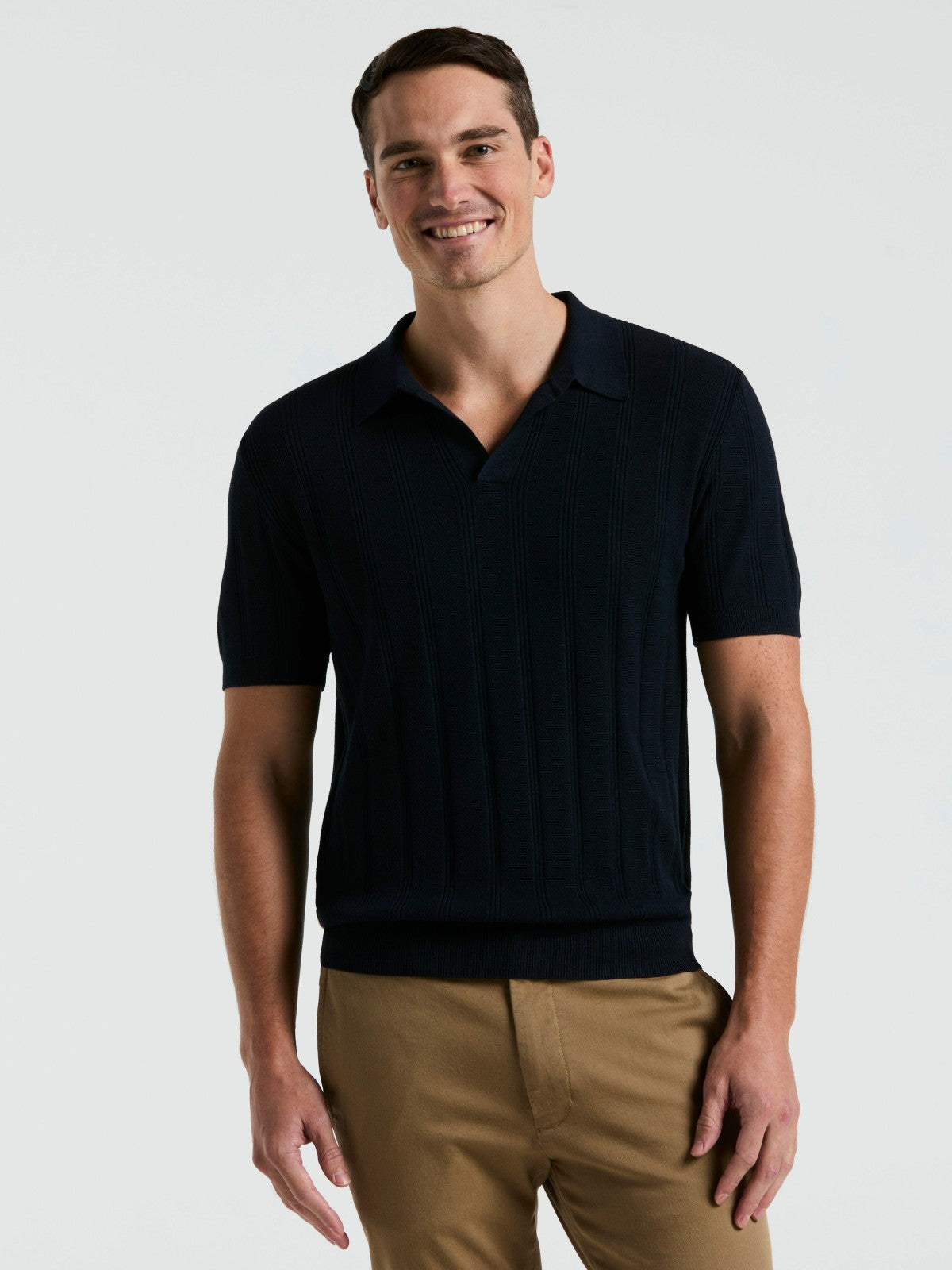 Perry Ellis Mesh Stripe Sweater Polo