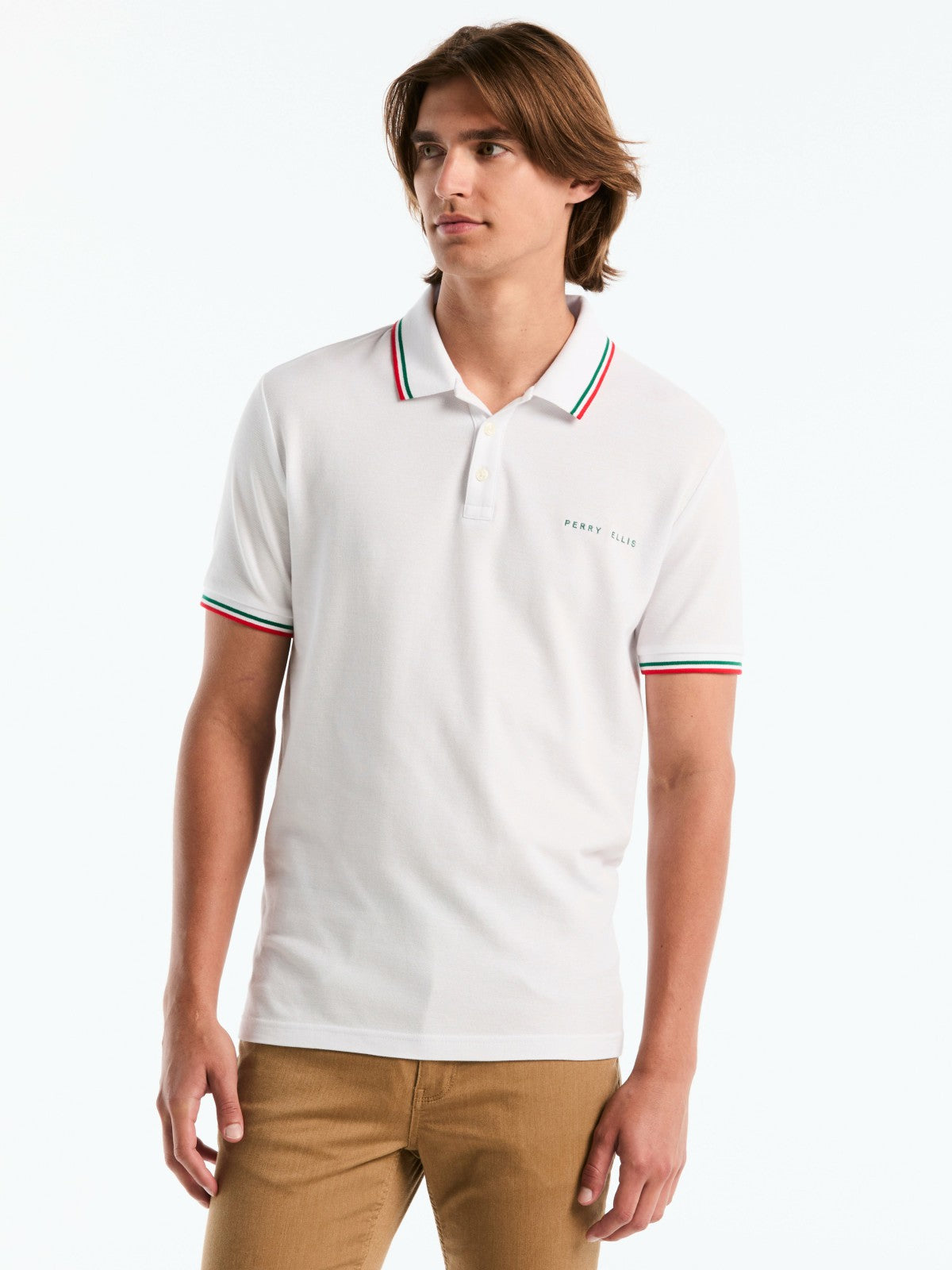 Perry Ellis Men's Mexico Cotton Pique Polo Shirt