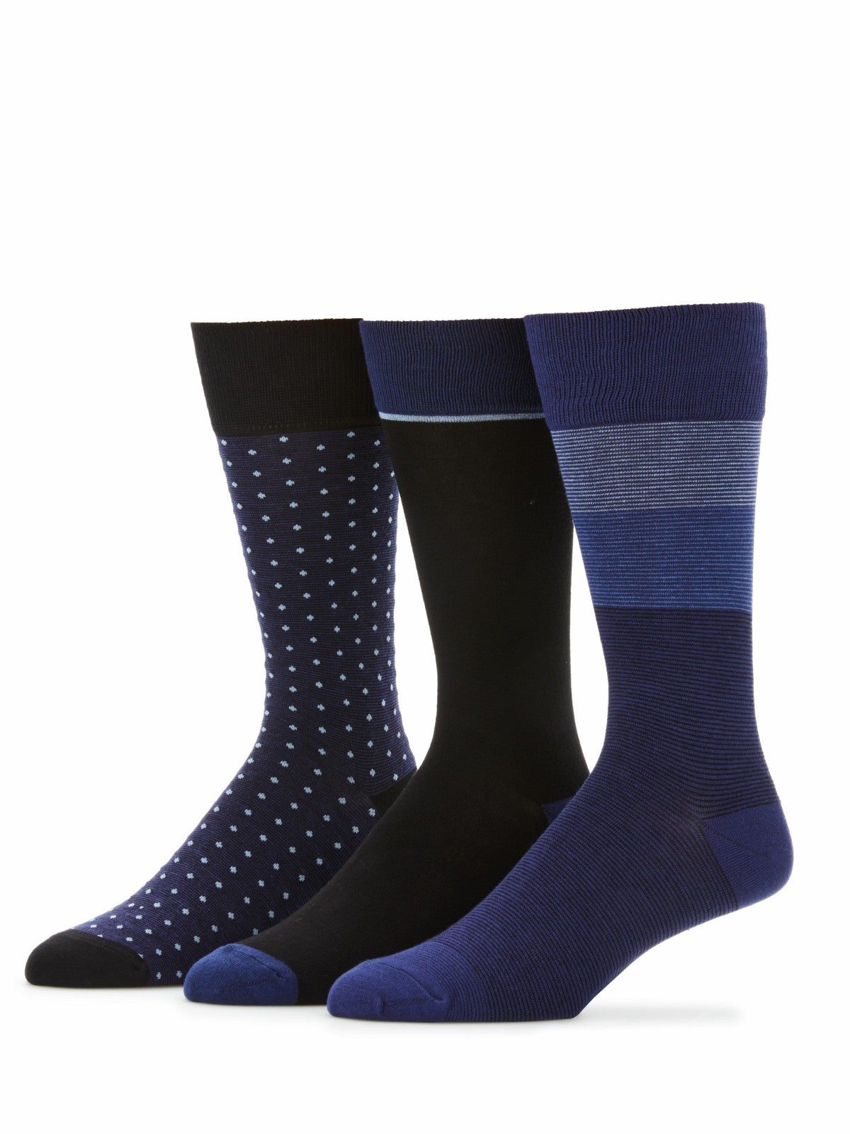 Perry Ellis 3- Pack Soft Luxury Stripe Color Block Socks